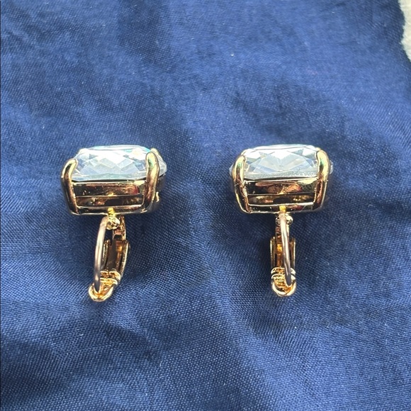 Kate Spade Gold Tone Square Cushion-Cut Crystal Drop Earrings Lever-back Closure - Picture 10 of 16